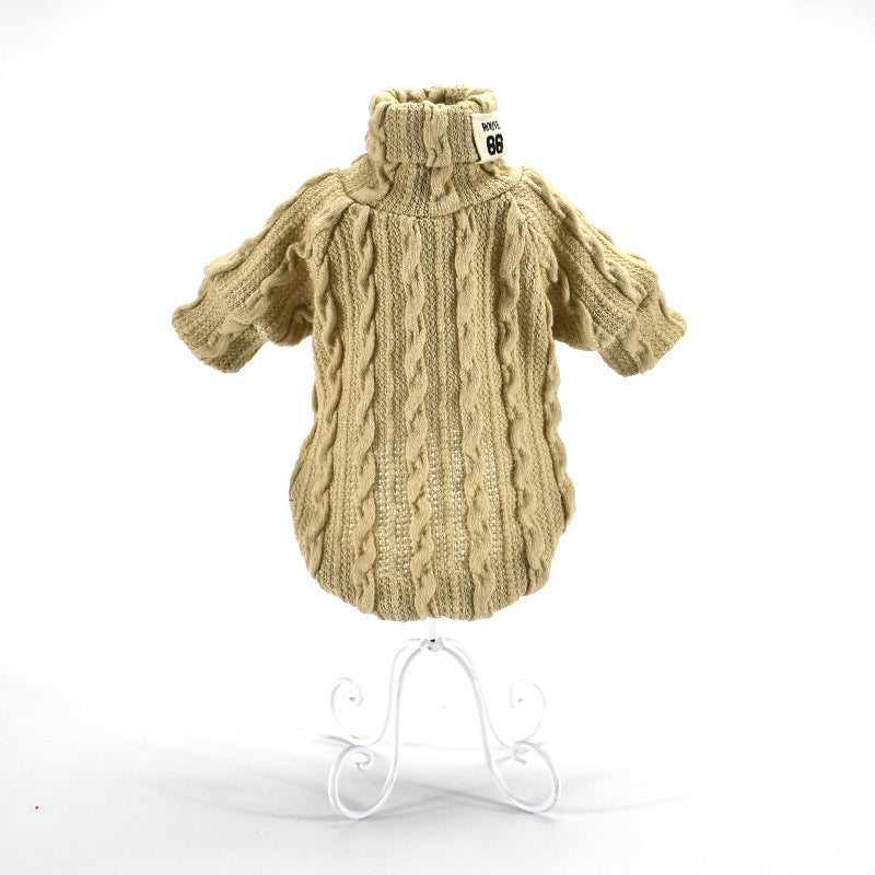 Cable Knit Turtleneck Sweater for Small Dogs &amp; Cats Knitwear