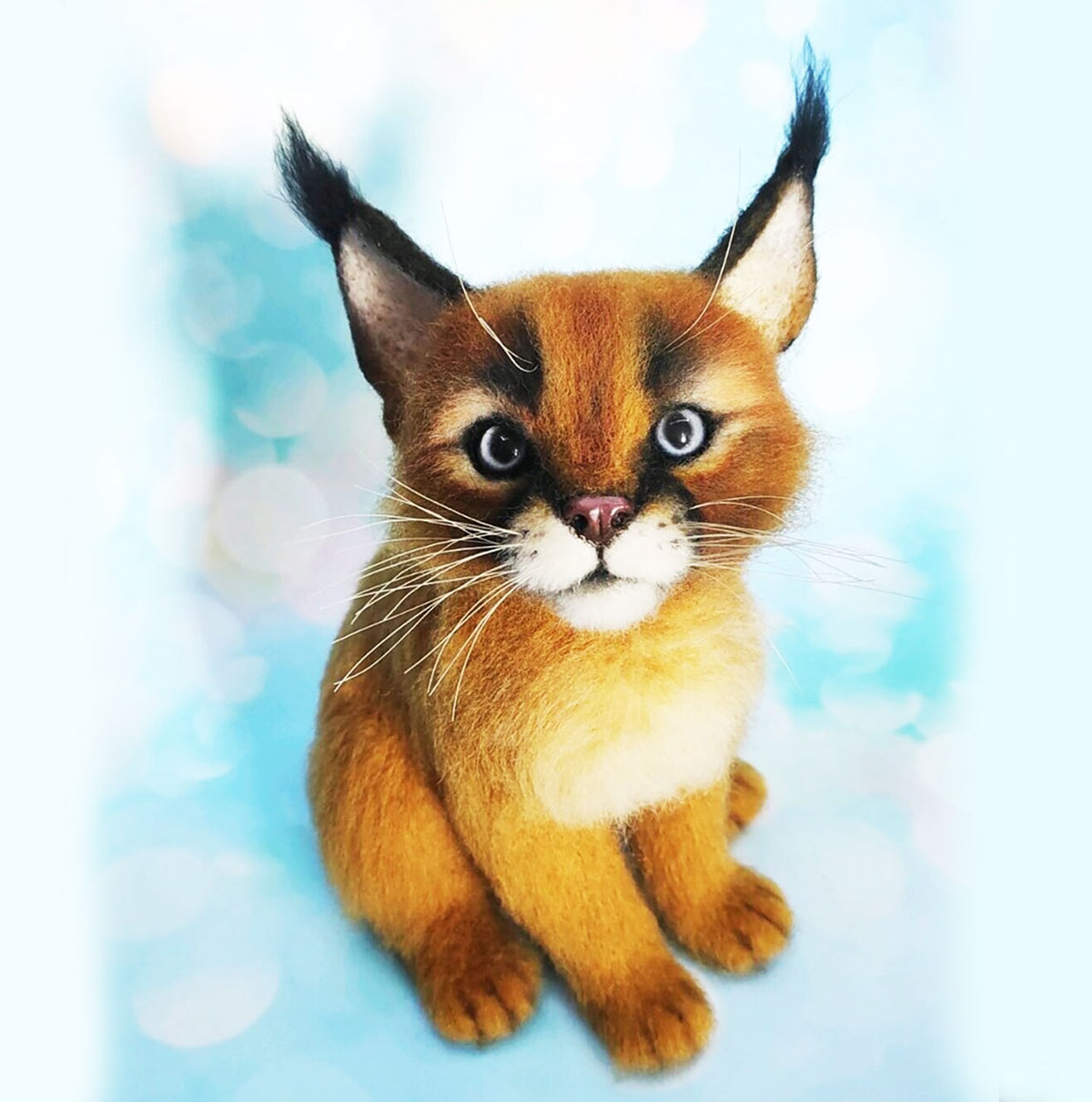 Felt Animal Statue - Caracal