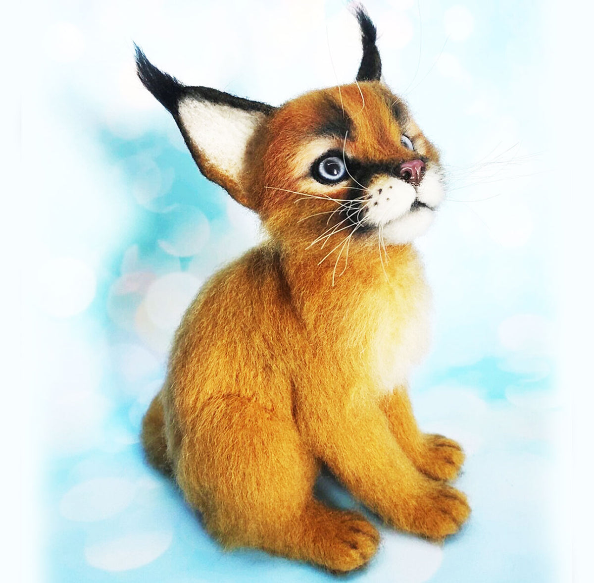 Felt Animal Statue - Caracal