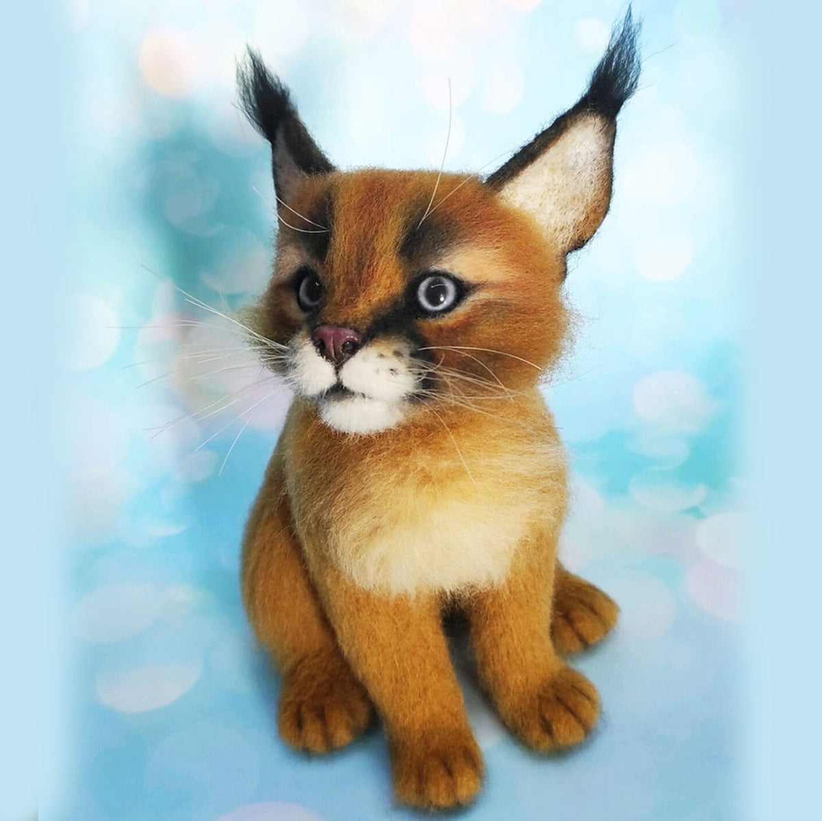 Felt Animal Statue - Caracal