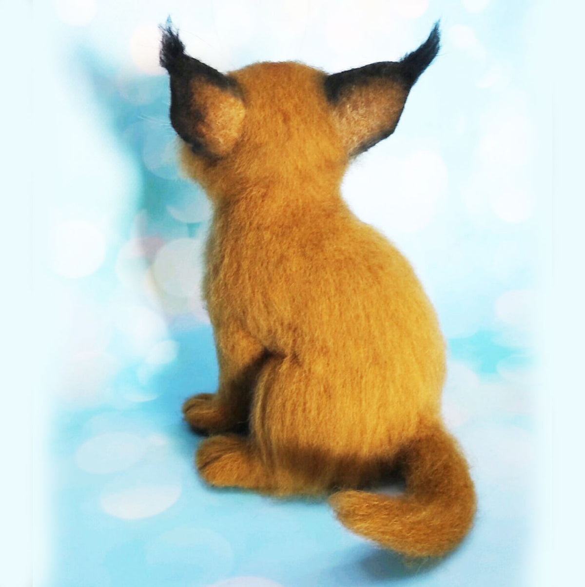 Felt Animal Statue - Caracal