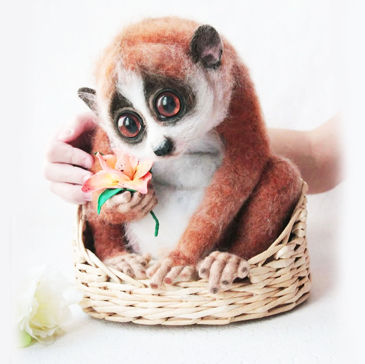Felt Animal Statue - Lemur