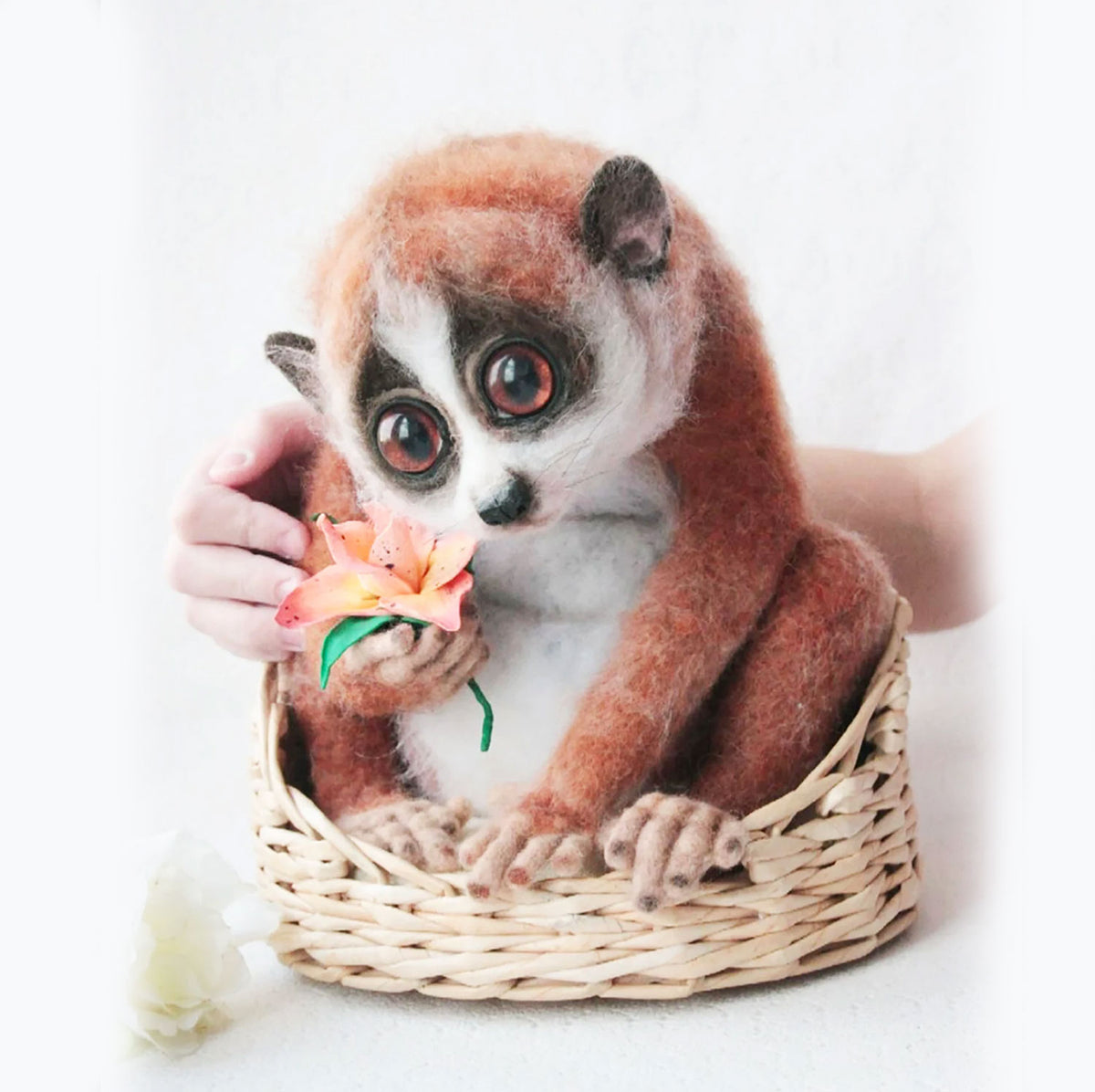 Felt Animal Statue - Lemur