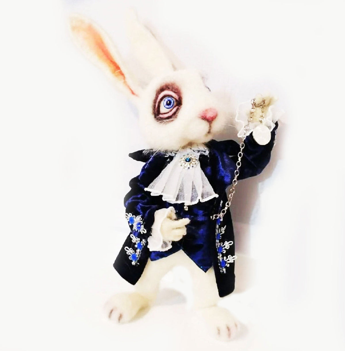 Felt Fairytale Creature Statue - The White Rabbit