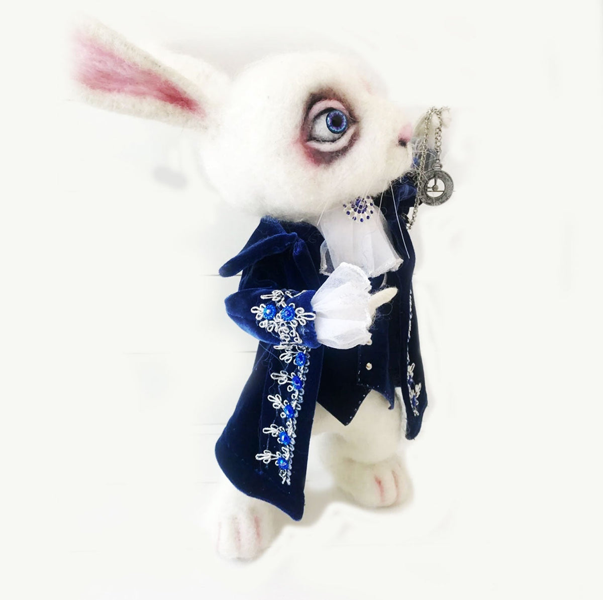Felt Fairytale Creature Statue - The White Rabbit