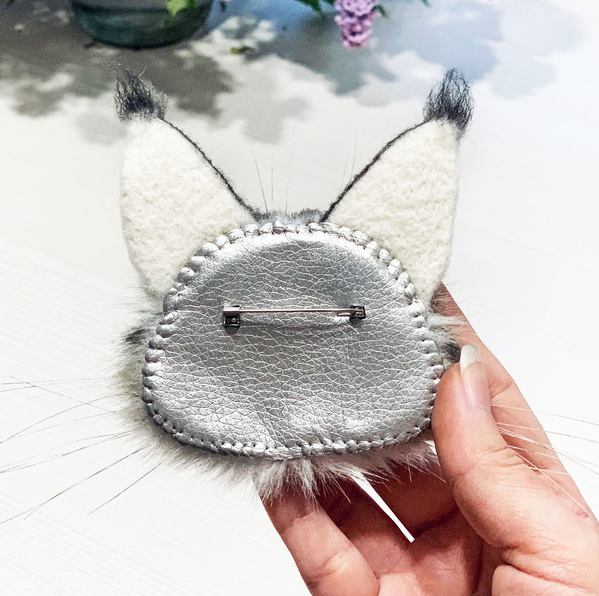 Custom Felt Sphynx Brooch from Photo