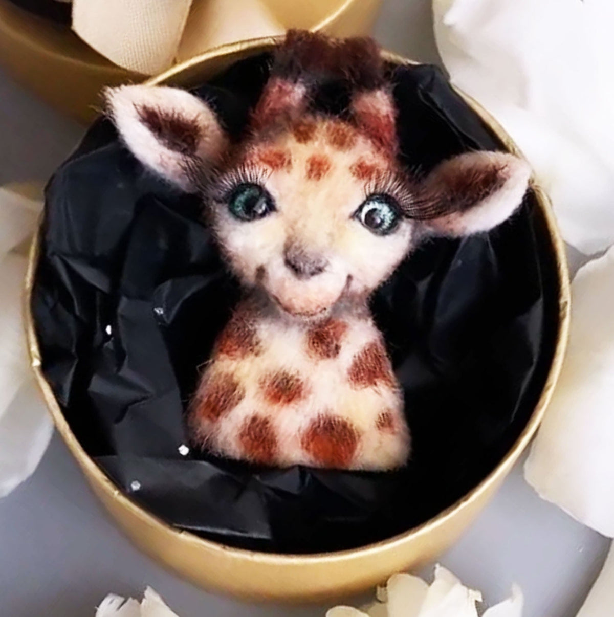 Felt Animal Brooch - White Tiger