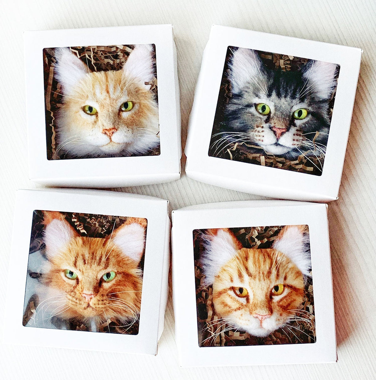 3D Felt Persian Cat Brooch from Photo