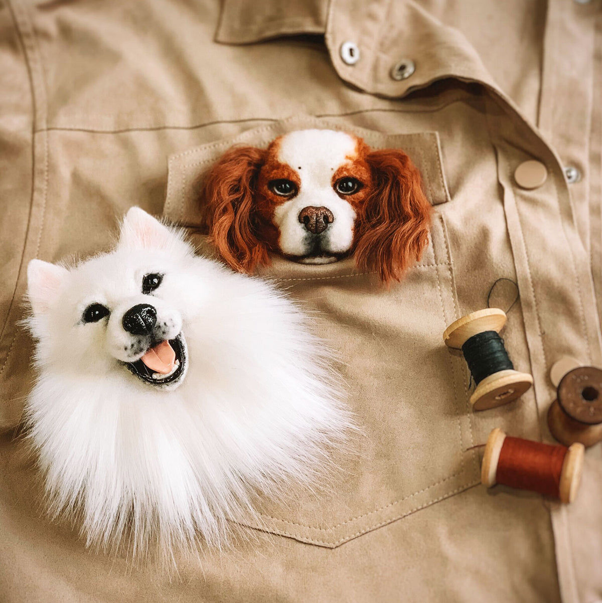 Custom Felt Dog Brooch from Photo