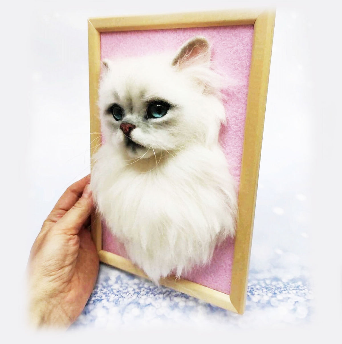 3D Felt Persian Cat Portrait