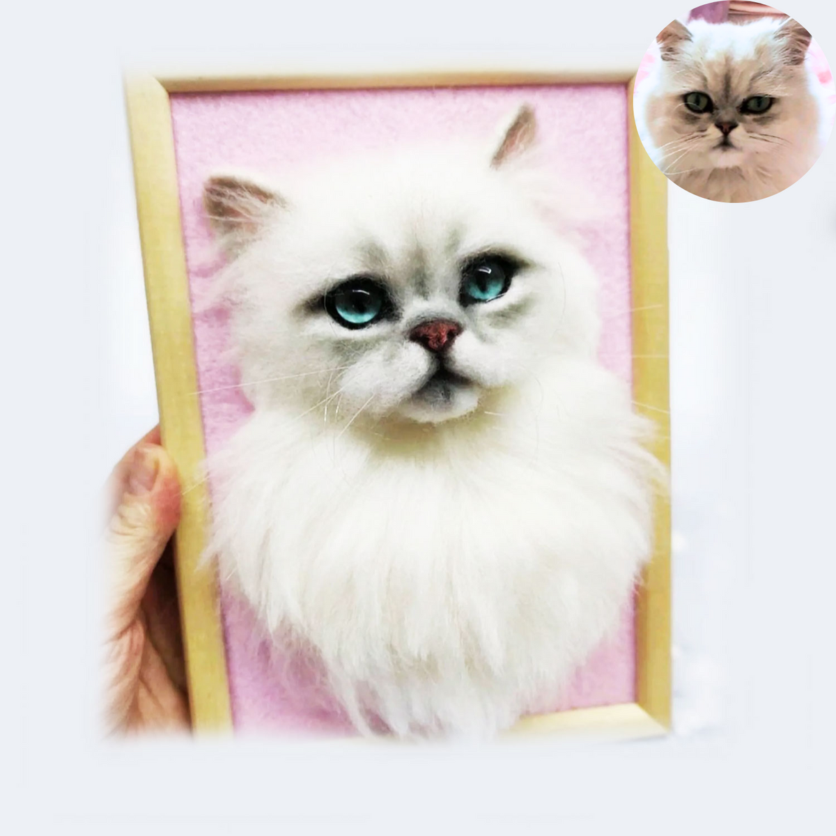 3D Felt Persian Cat Portrait
