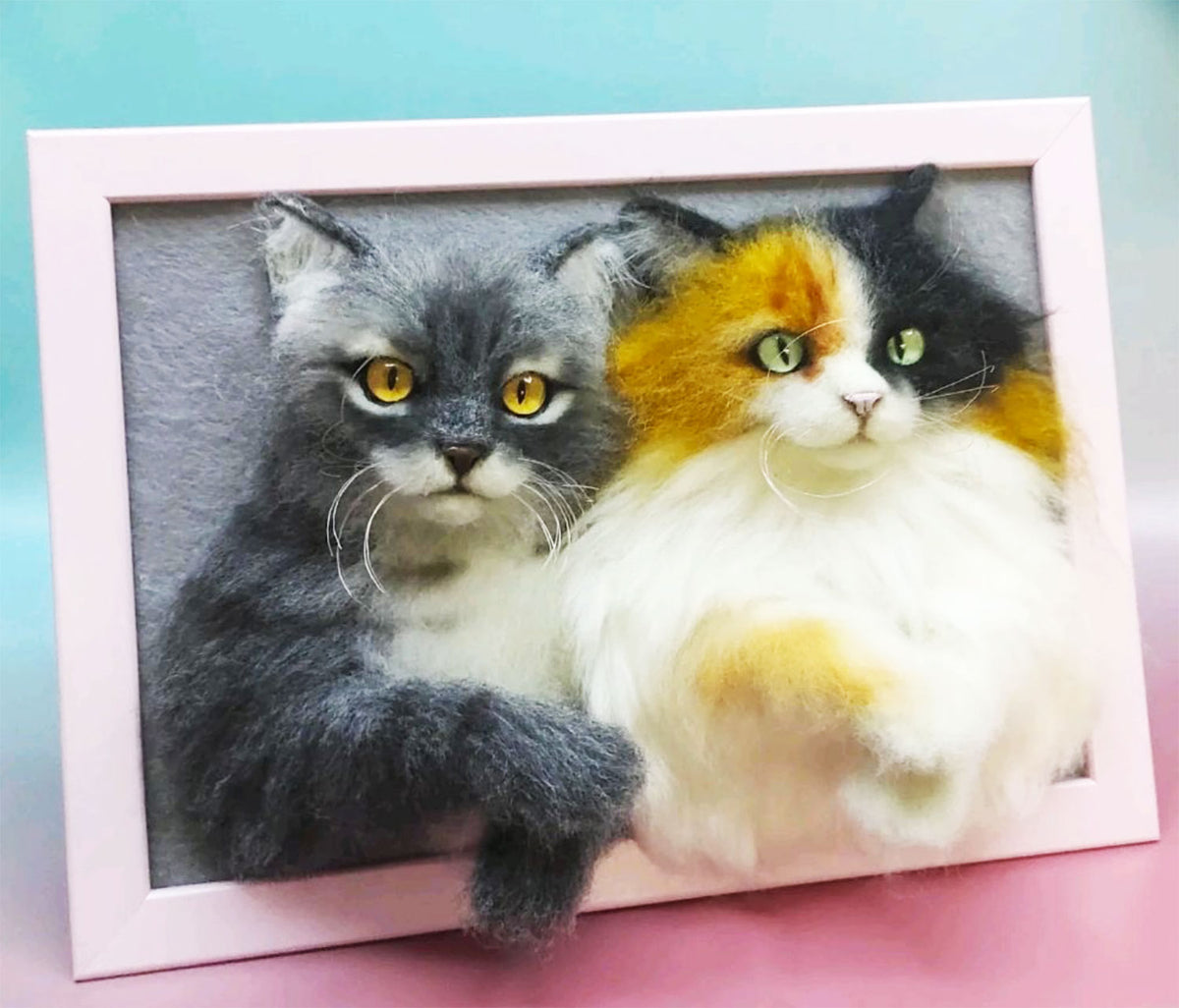 3D Felt Cat Portrait from Photo