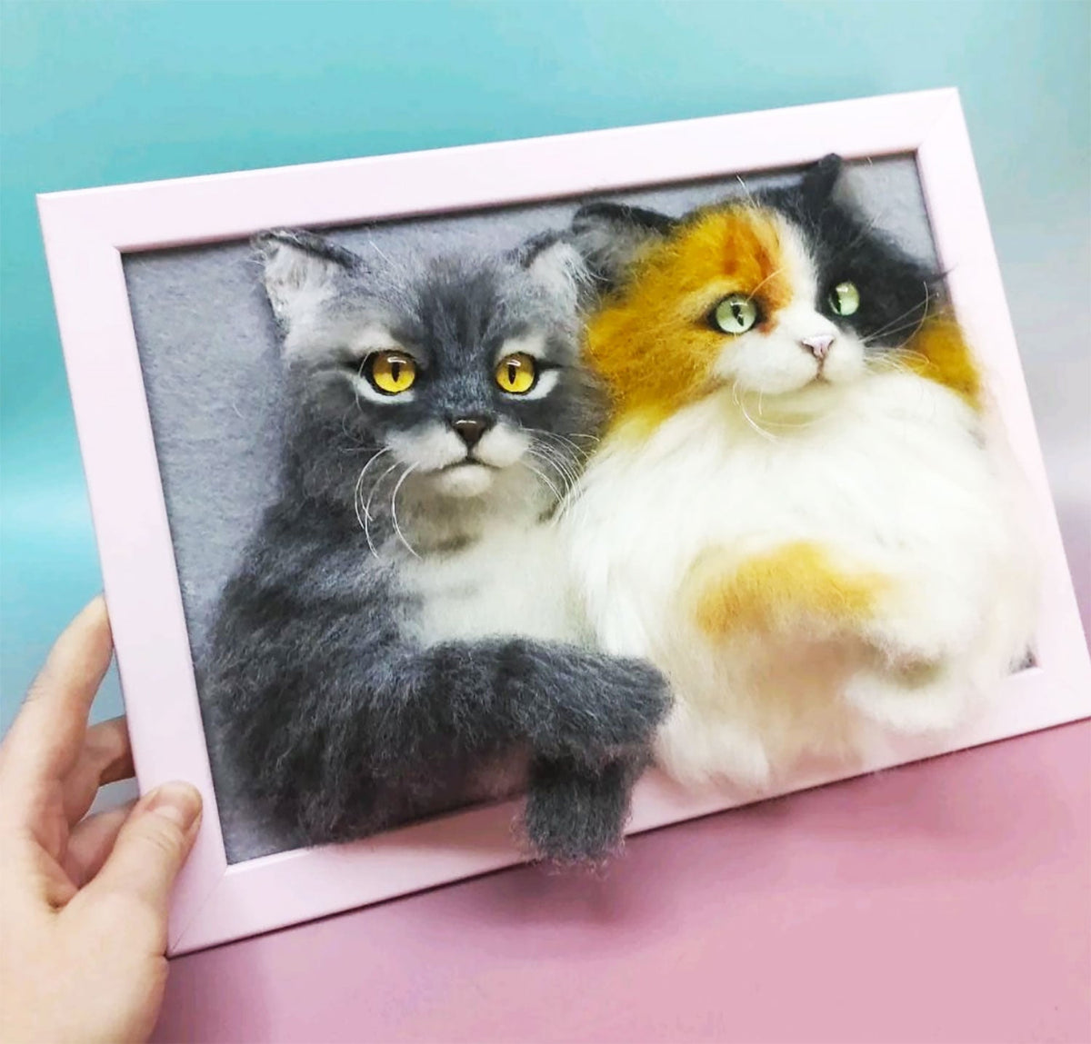 3D Felt Cat Portrait from Photo