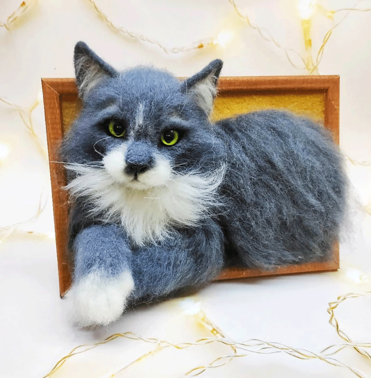 3D Felt Cat Portrait from Photo