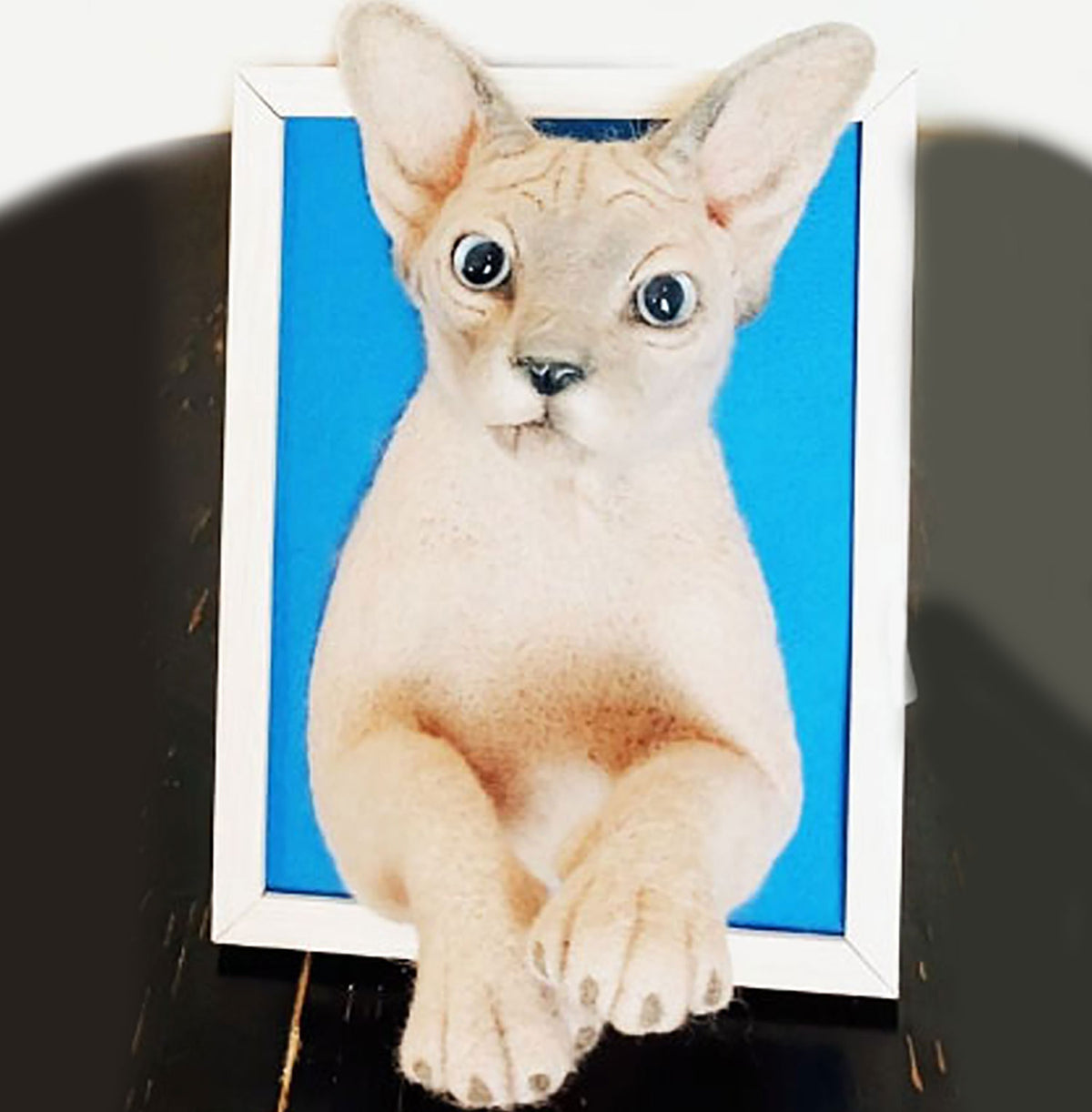 3D Felt Sphynx Cat Portrait from Photos