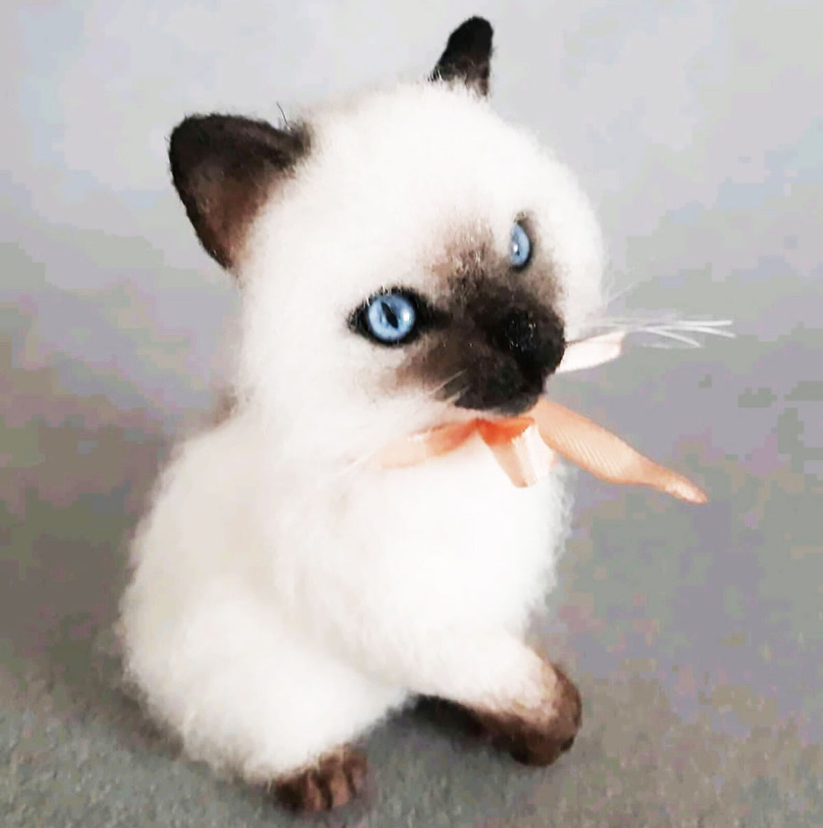 FELT Miniature Kitten Statue - Siamese
