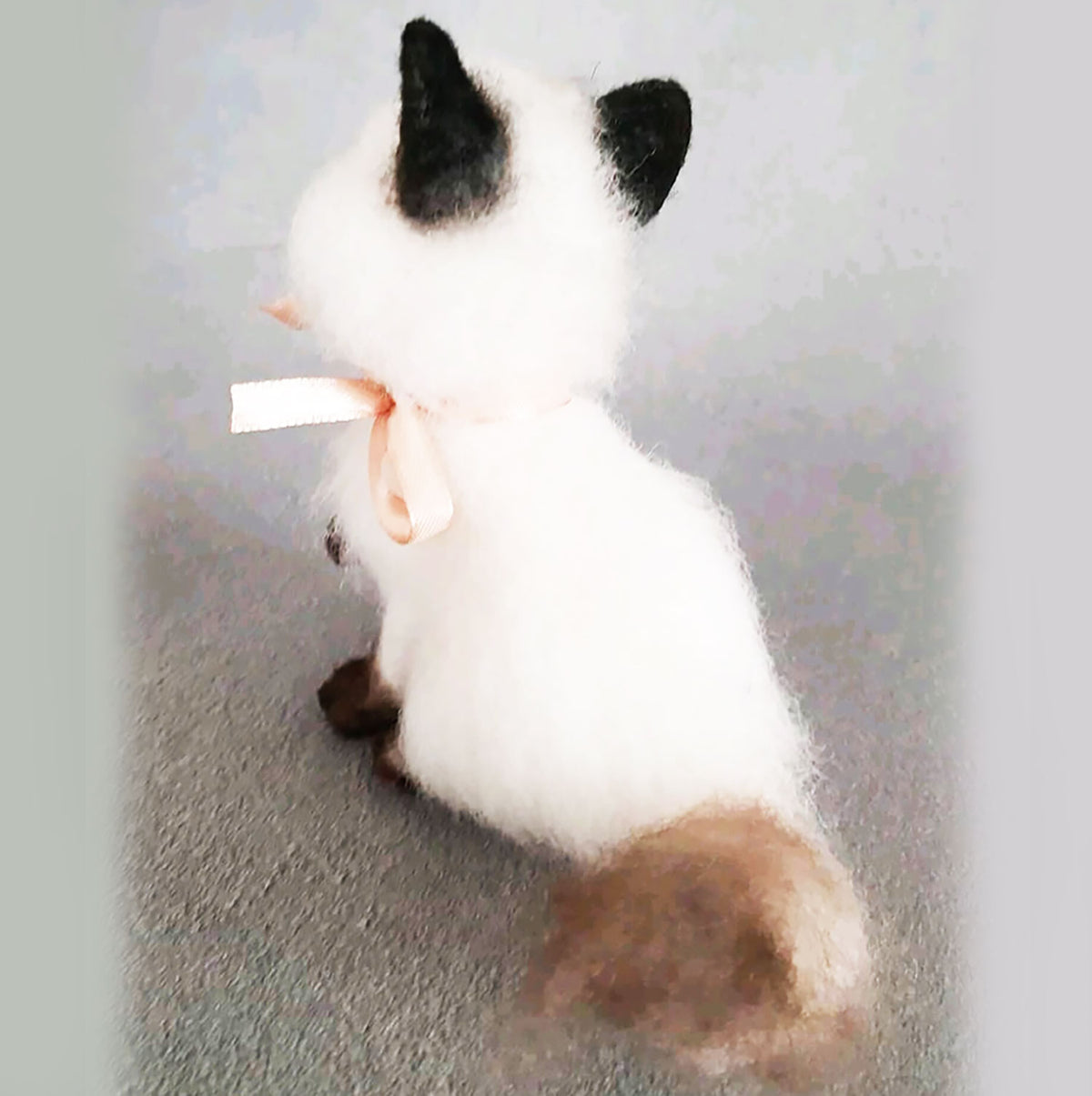 FELT Miniature Kitten Statue - Siamese