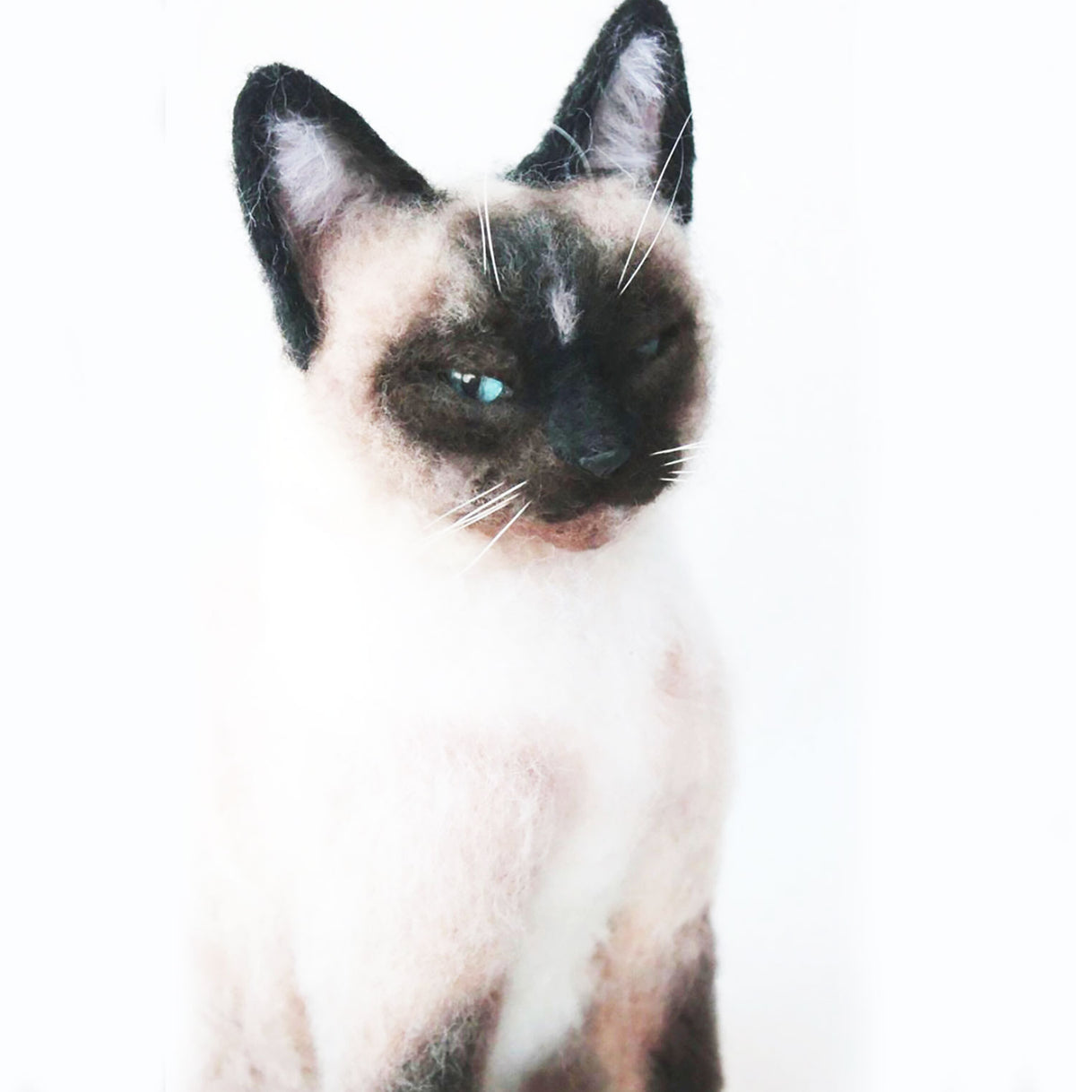 Custom Felt Siamese Cat Doll from Photo