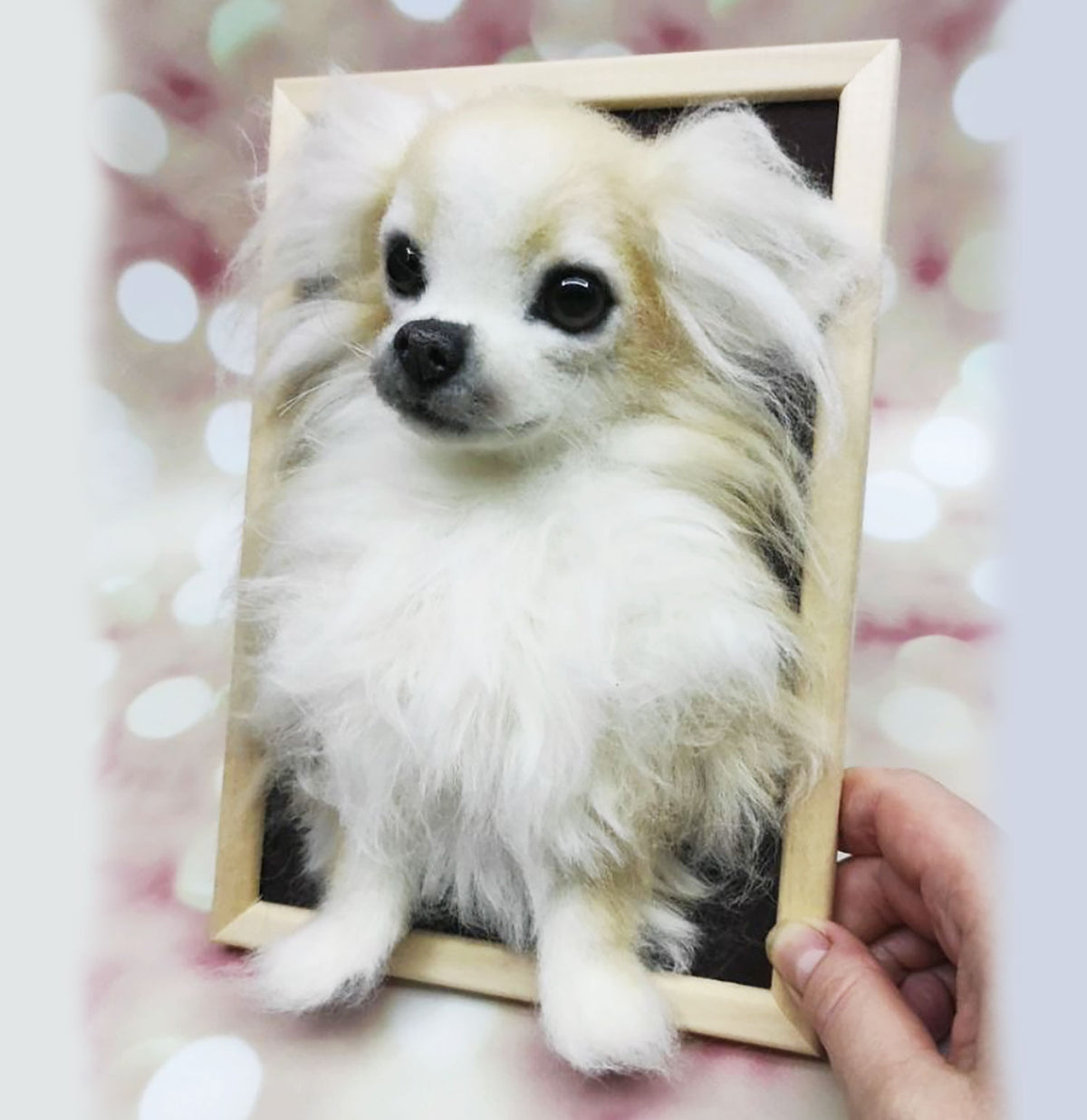 3D Felt Chihuahua Dog Portrait from Photo