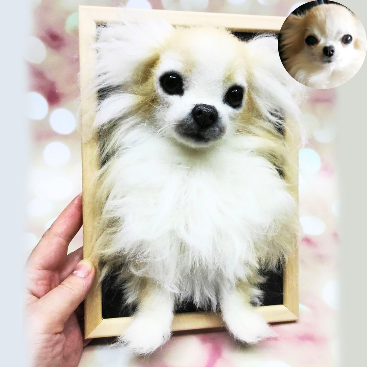 3D Felt Chihuahua Dog Portrait from Photo