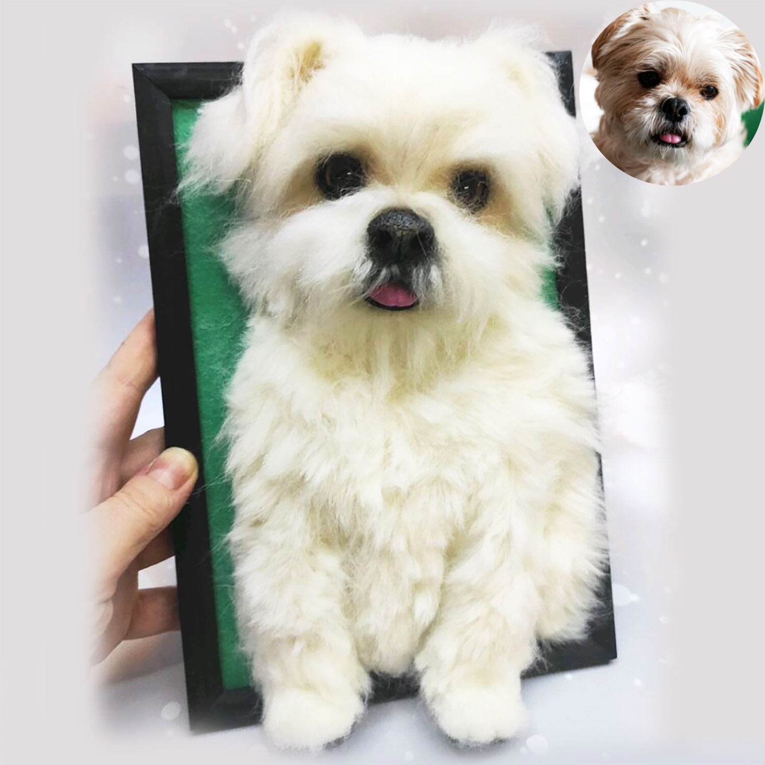3D Felt Dog Portrait from Photo