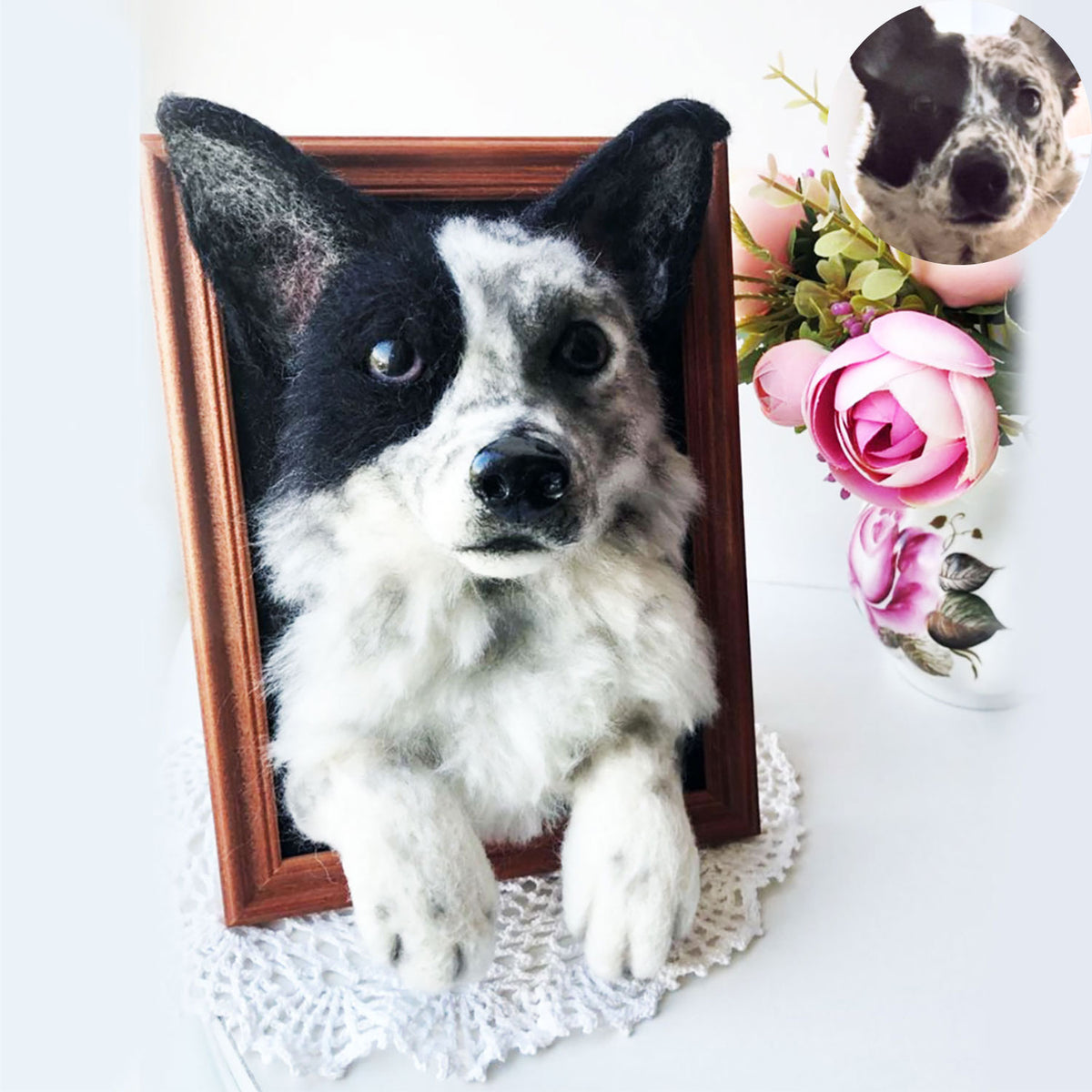 Vertical Dog Portrait - Face &amp; Paws- Border Collie