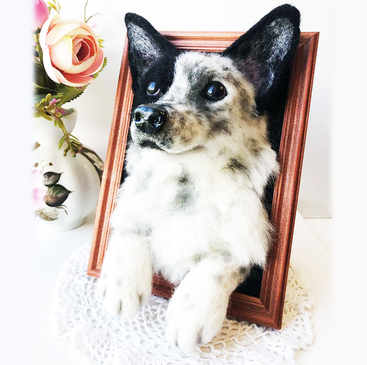 Vertical Dog Portrait - Face &amp; Paws- Border Collie