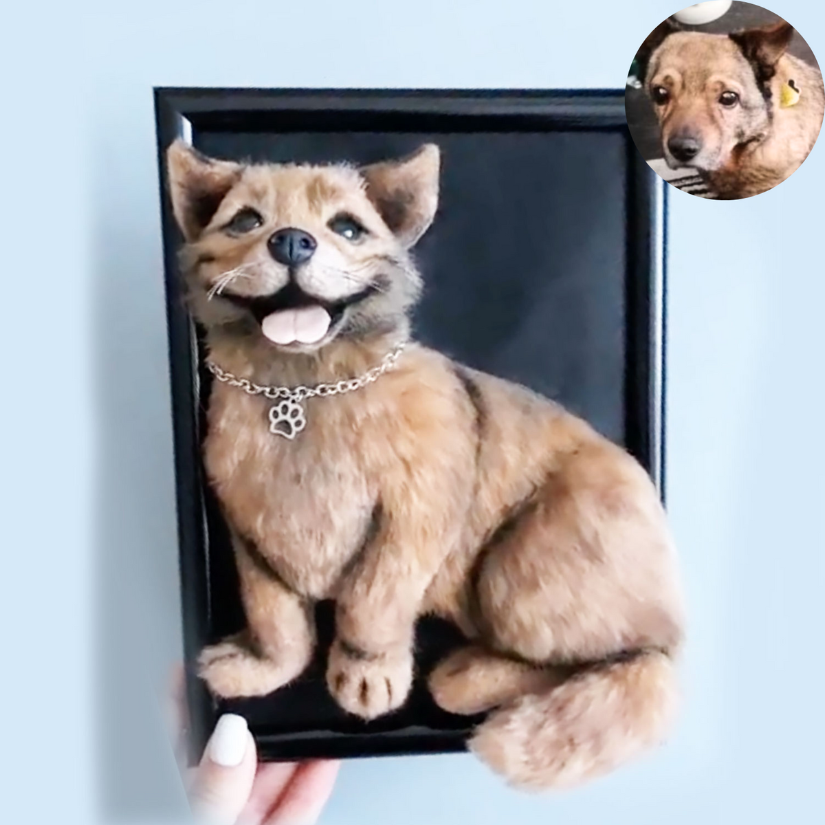 3D Felt Dog Portrait from Photo