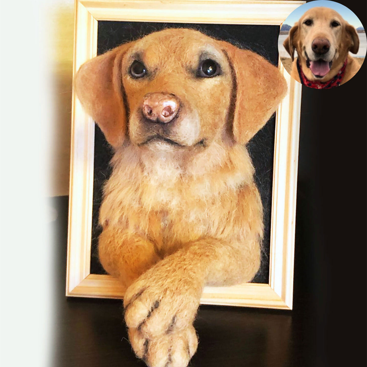 Vertical Dog Portrait - Face &amp; Paws - Red Fox Labrador