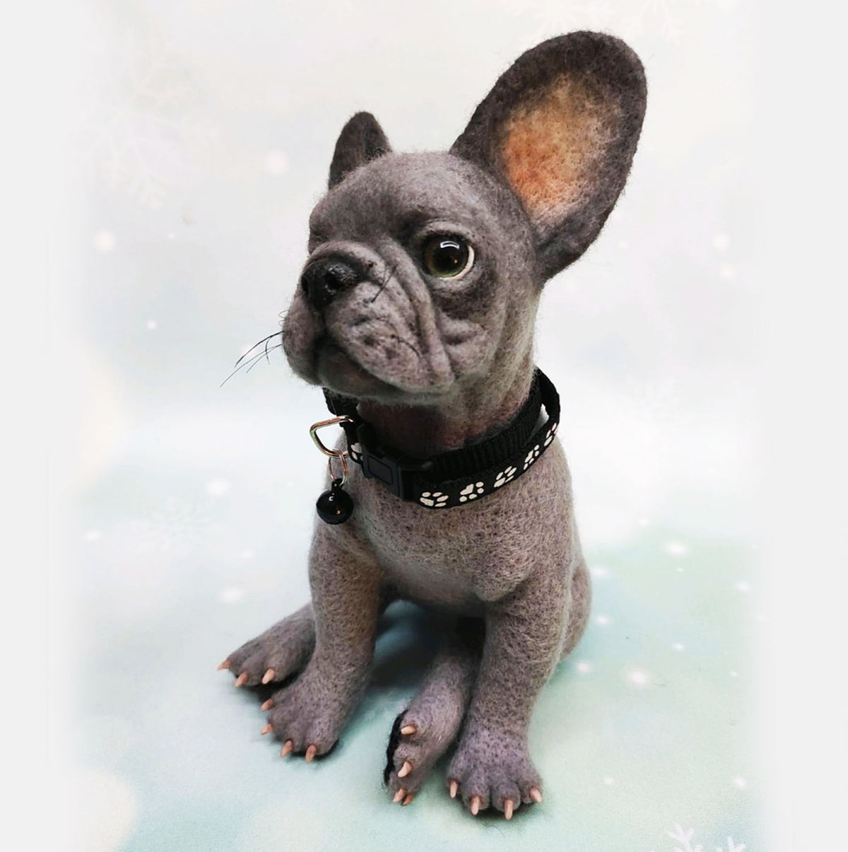 Felt Dog Statue from Photos - French Bulldog