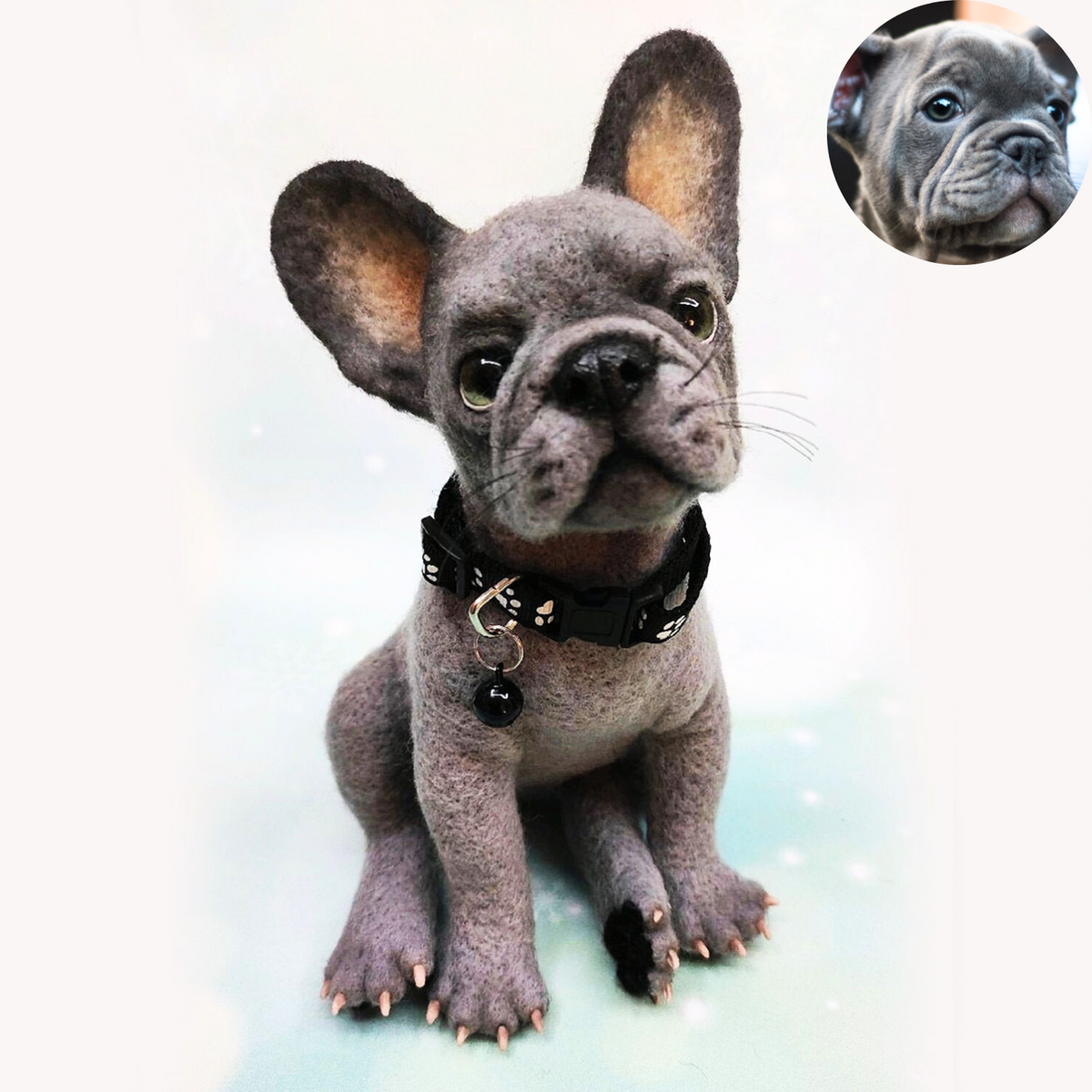 Felt Dog Statue from Photos - French Bulldog