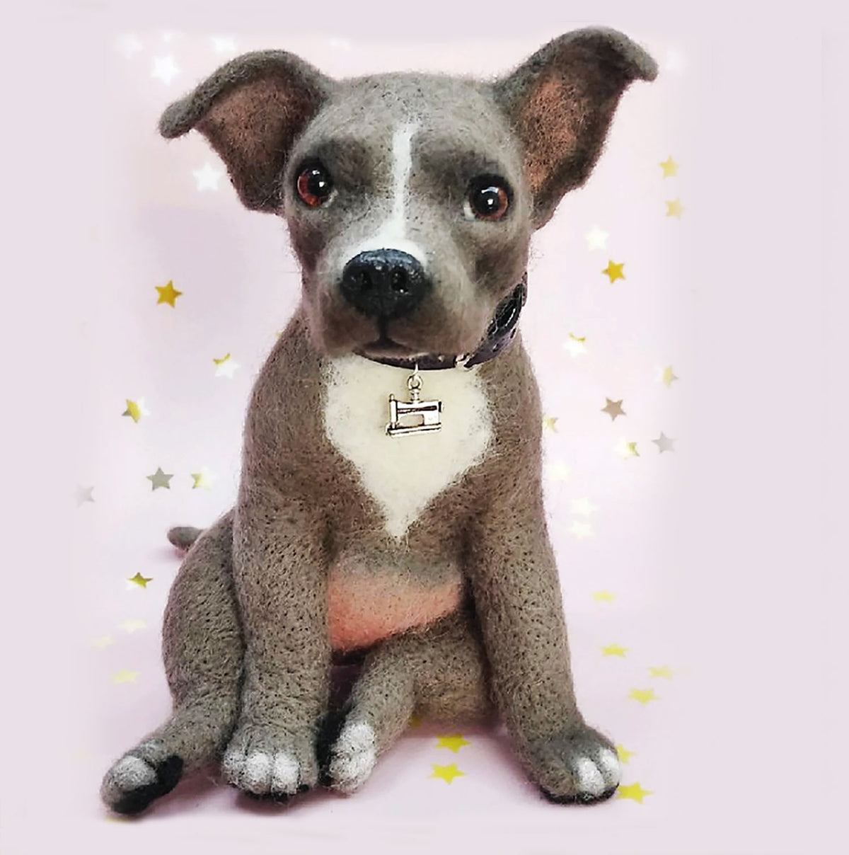 Felt Dog Statue from Photos - Pitbull