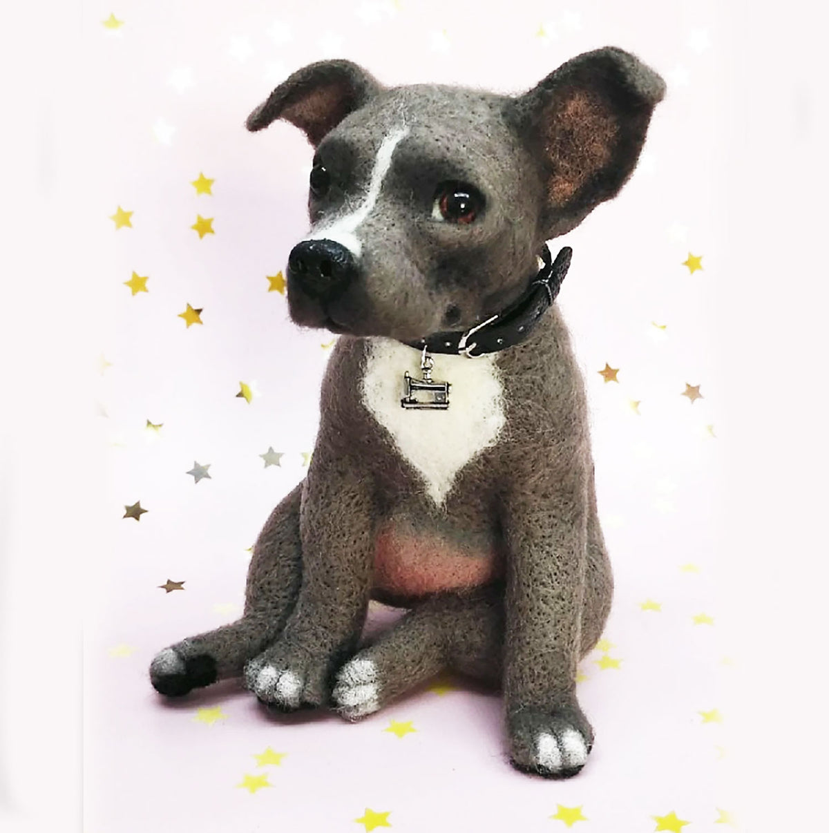 Felt Dog Statue from Photos - Pitbull