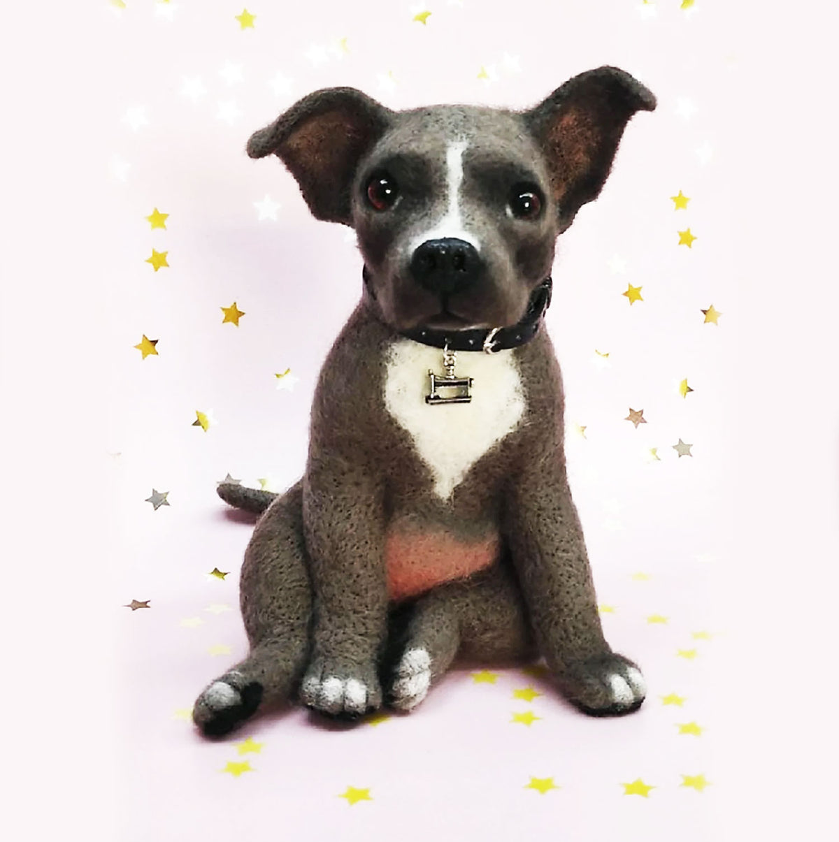 Felt Dog Statue from Photos - Pitbull