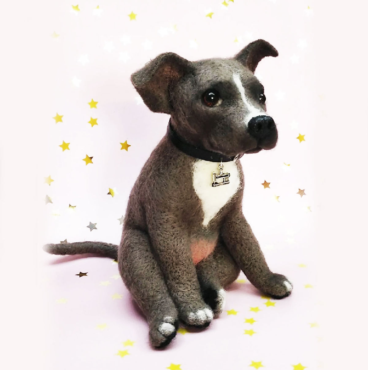 Felt Dog Statue from Photos - Pitbull