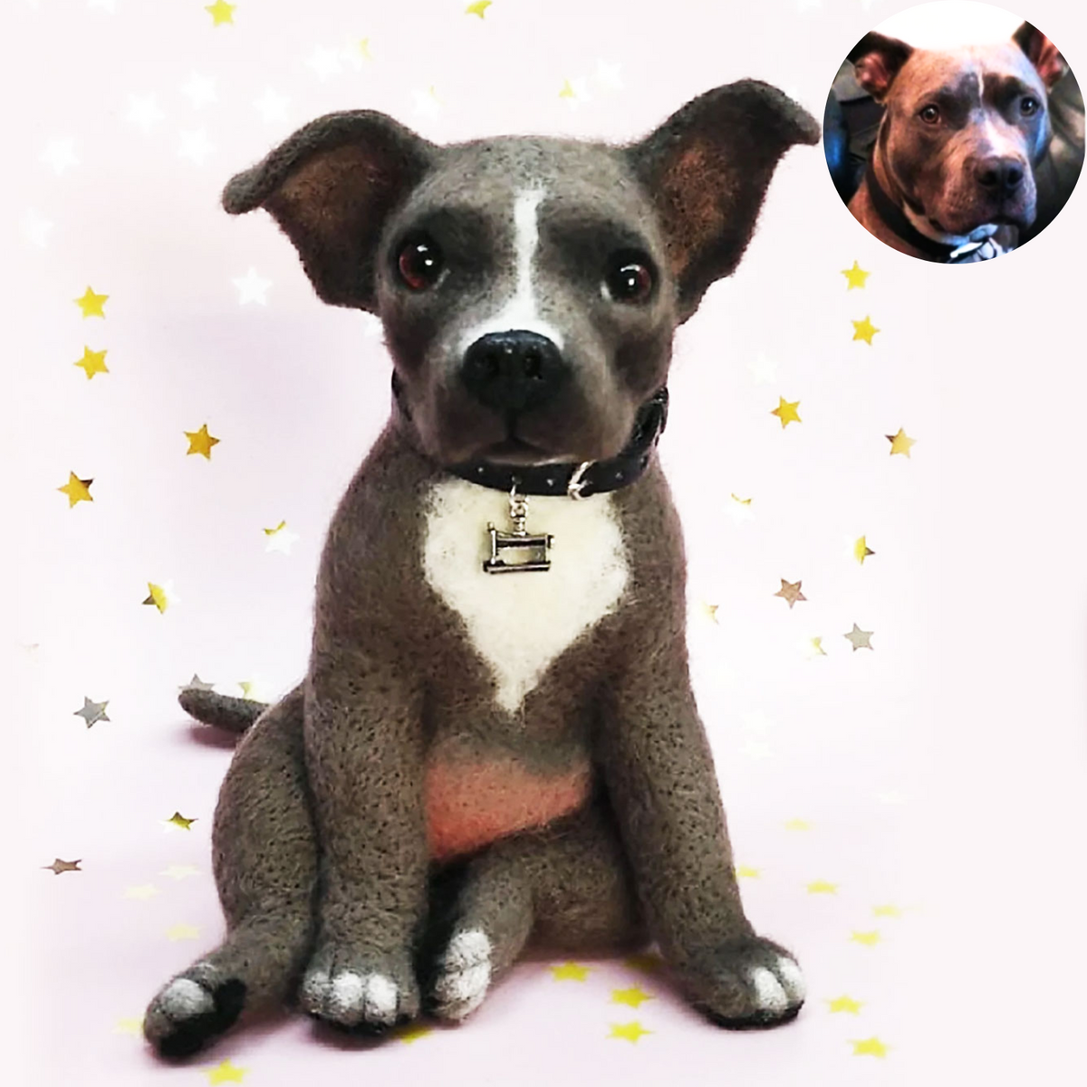 Felt Dog Statue from Photos - Pitbull