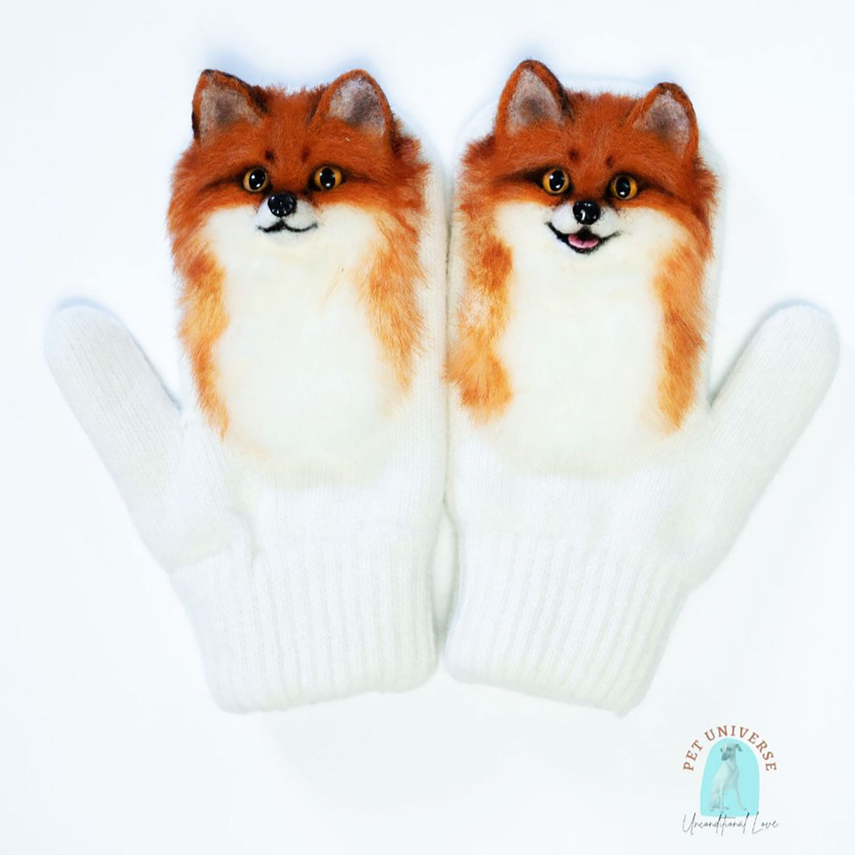 3D Felt Fox Mittens - Pet Universe