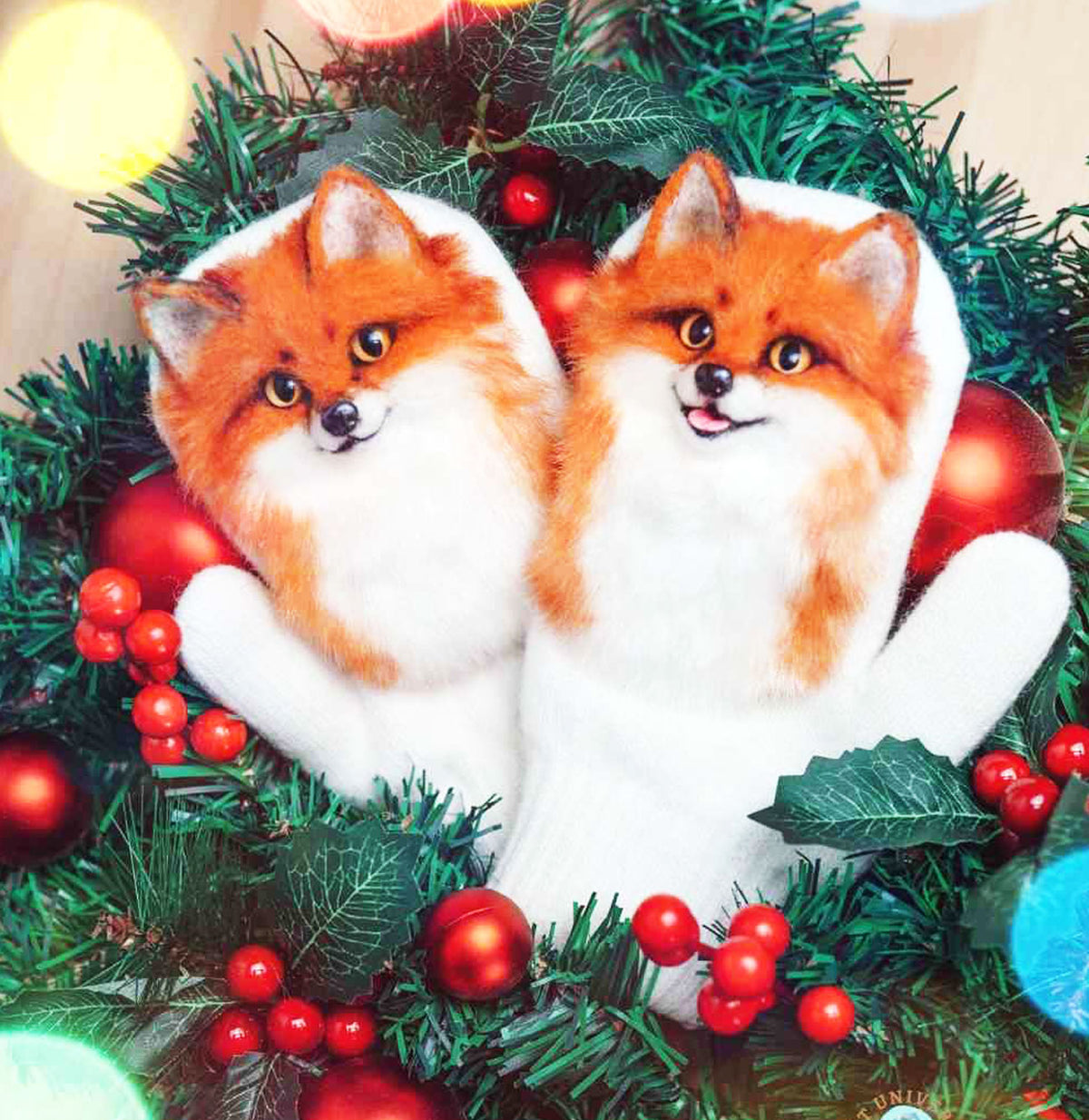 3D Felt Fox Mittens - Pet Universe