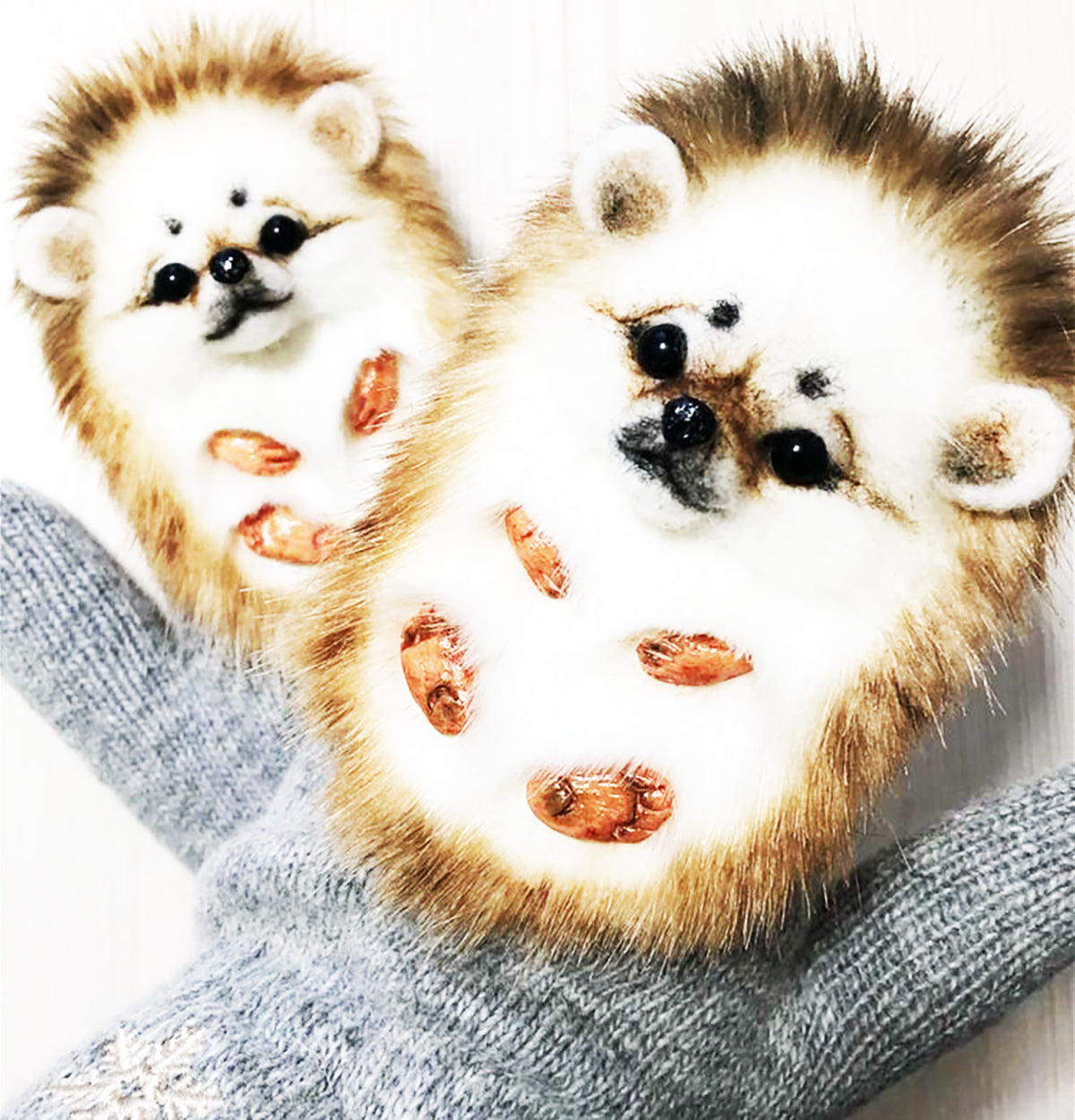 3D Felt Hedgehog Mittens - Pet Universe