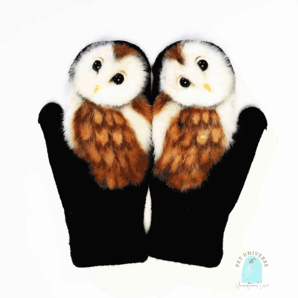 3D Felt Owl Mittens - Pet Universe