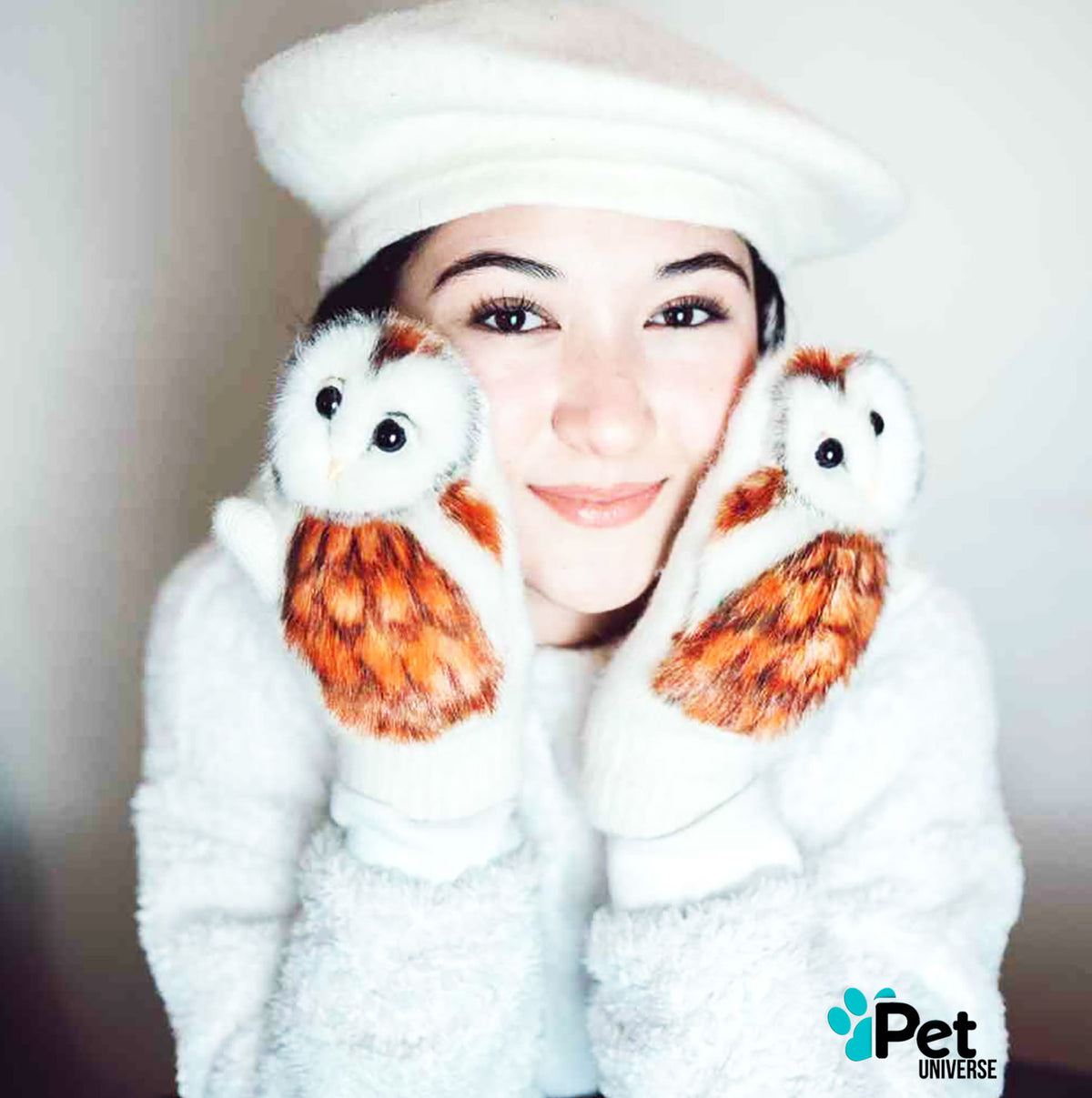 3D Felt Owl Mittens - Pet Universe