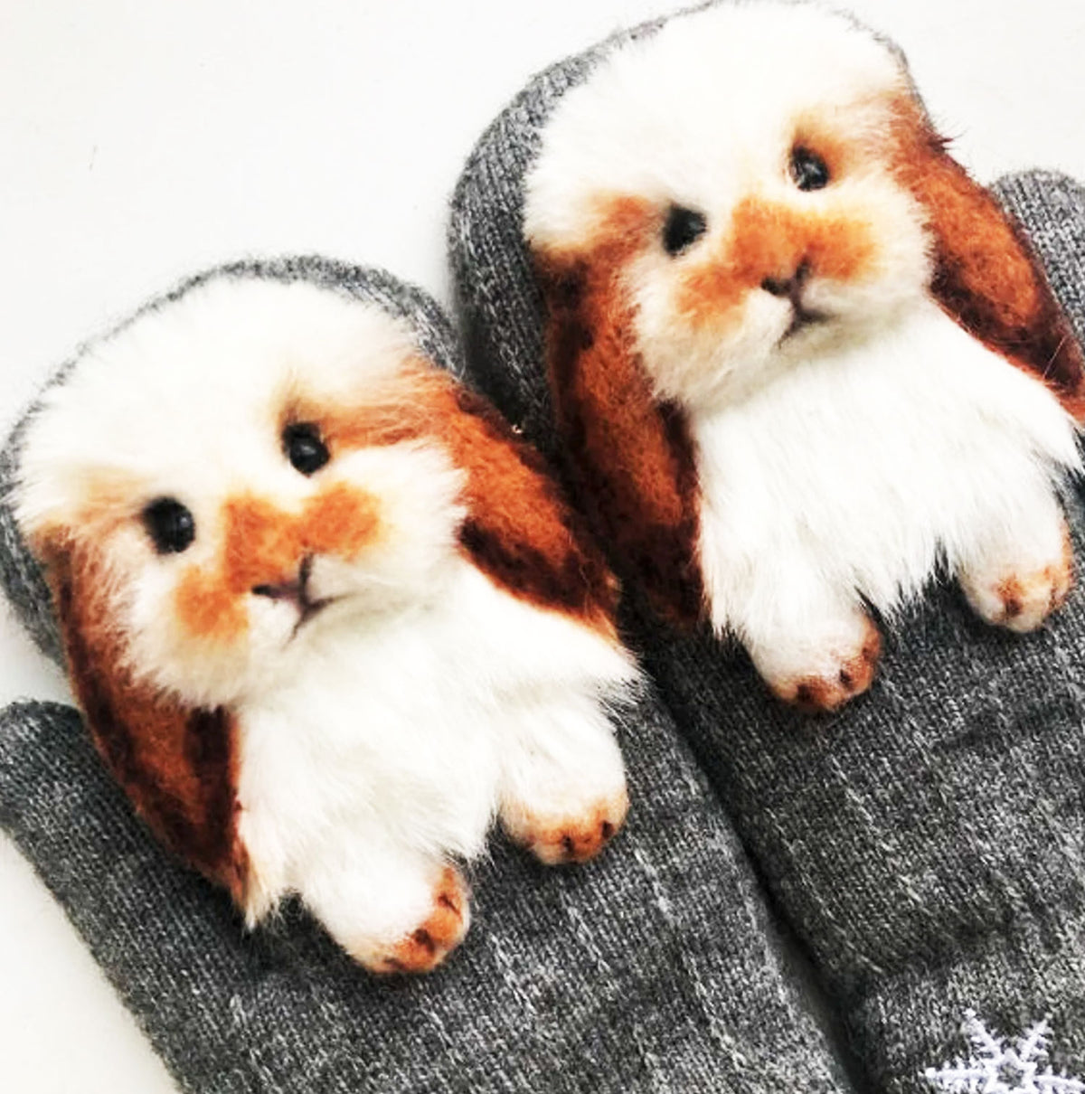 3D Felt Rabbit Mittens - Pet Universe