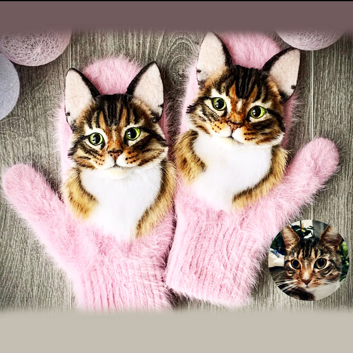 Felt Cat Mittens from Photo