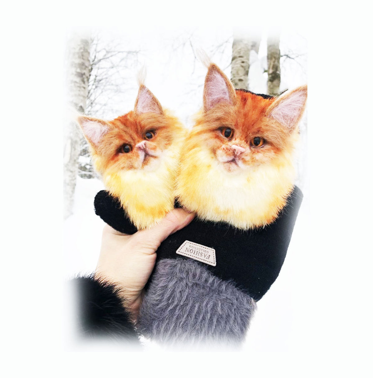 3D Custom Maine Coon Cat Mittens from Photo - Pet Universe