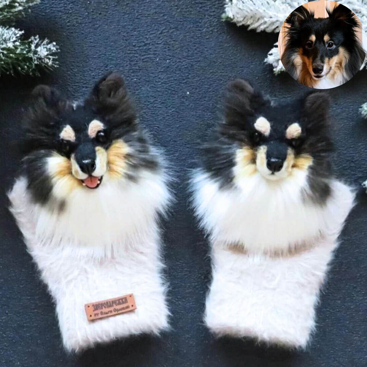 3D Custom Border Collie Dog Mittens from Photo - Pet Universe