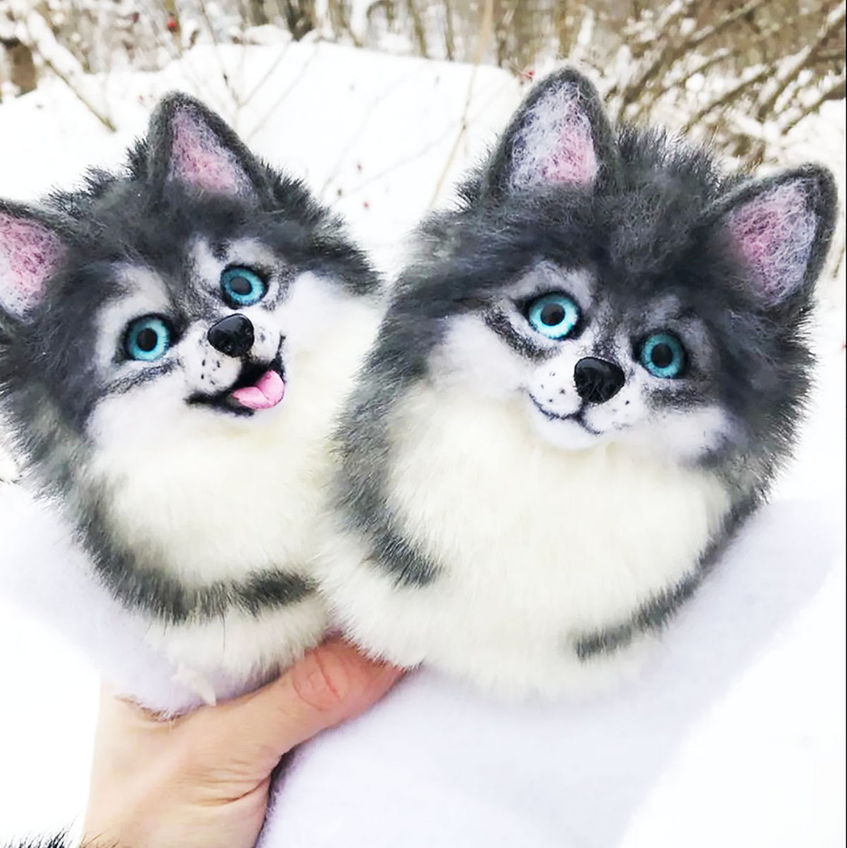 3D Custom Husky Dog Mittens from Photo - Pet Universe