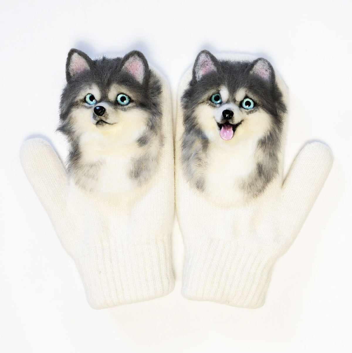 3D Custom Husky Dog Mittens from Photo - Pet Universe