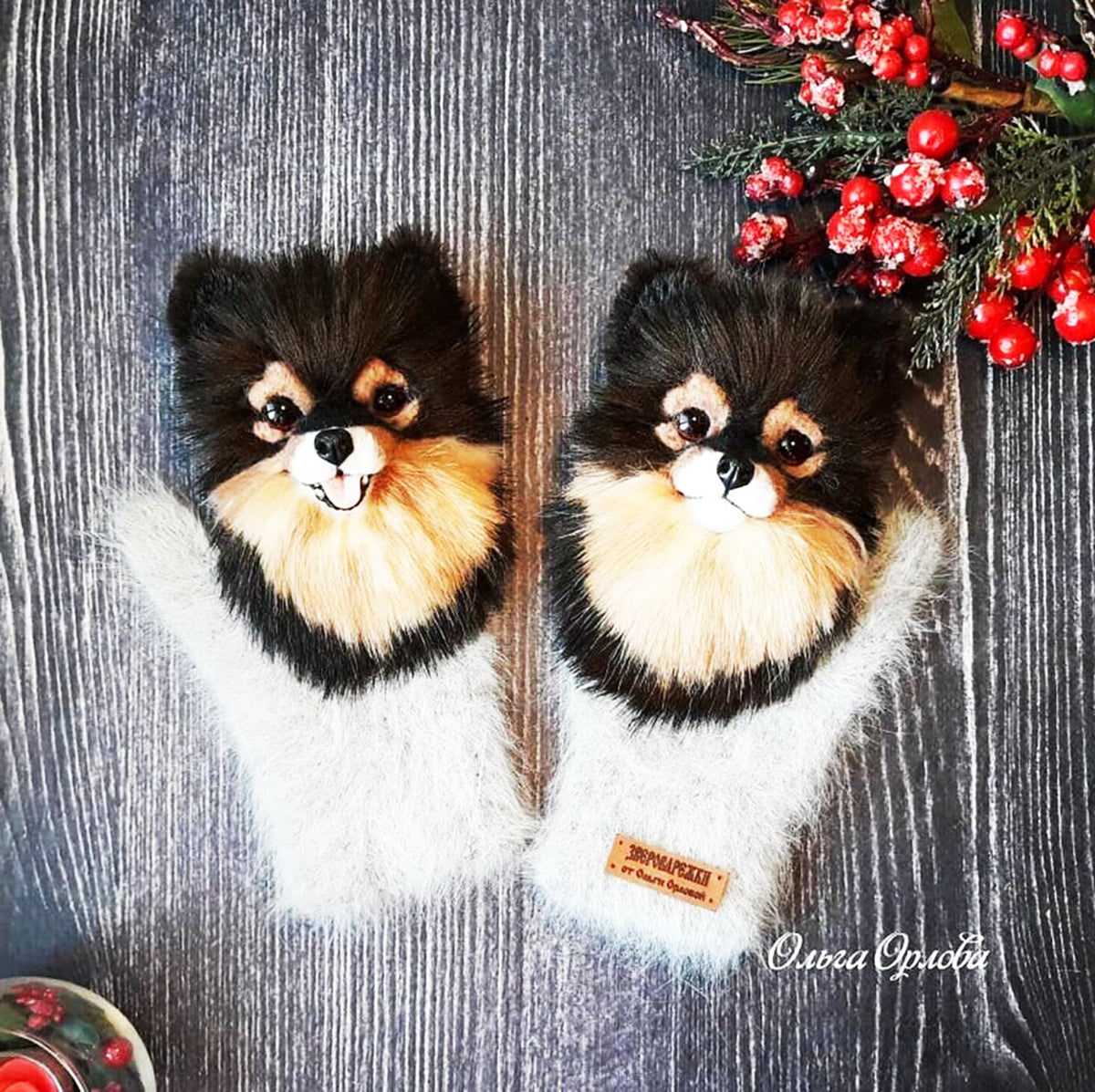 3D Custom Pomeranian Dog Mittens from Photo - Pet Universe