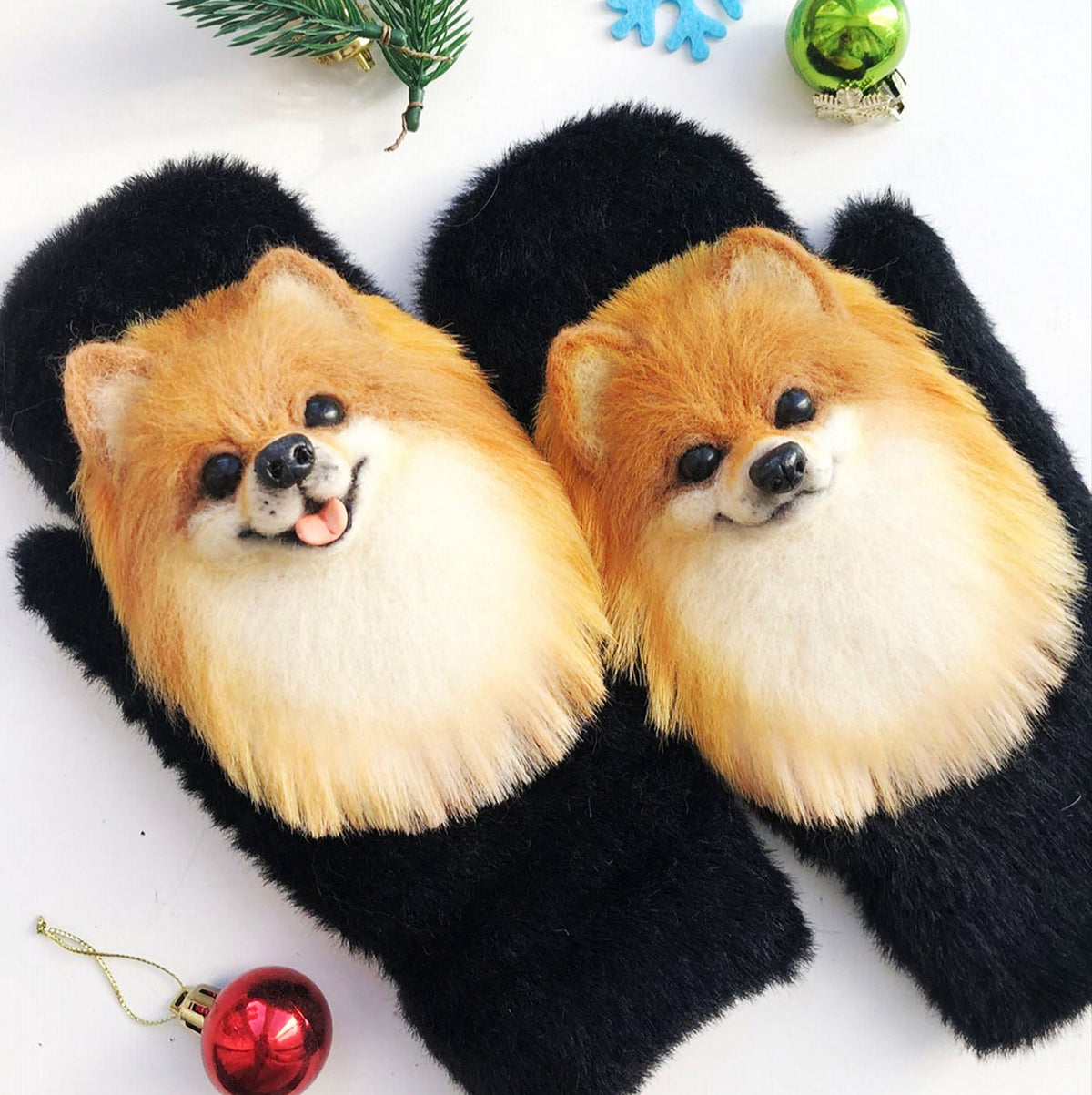 Felt Dog Mittens from Photo - Chihuahua