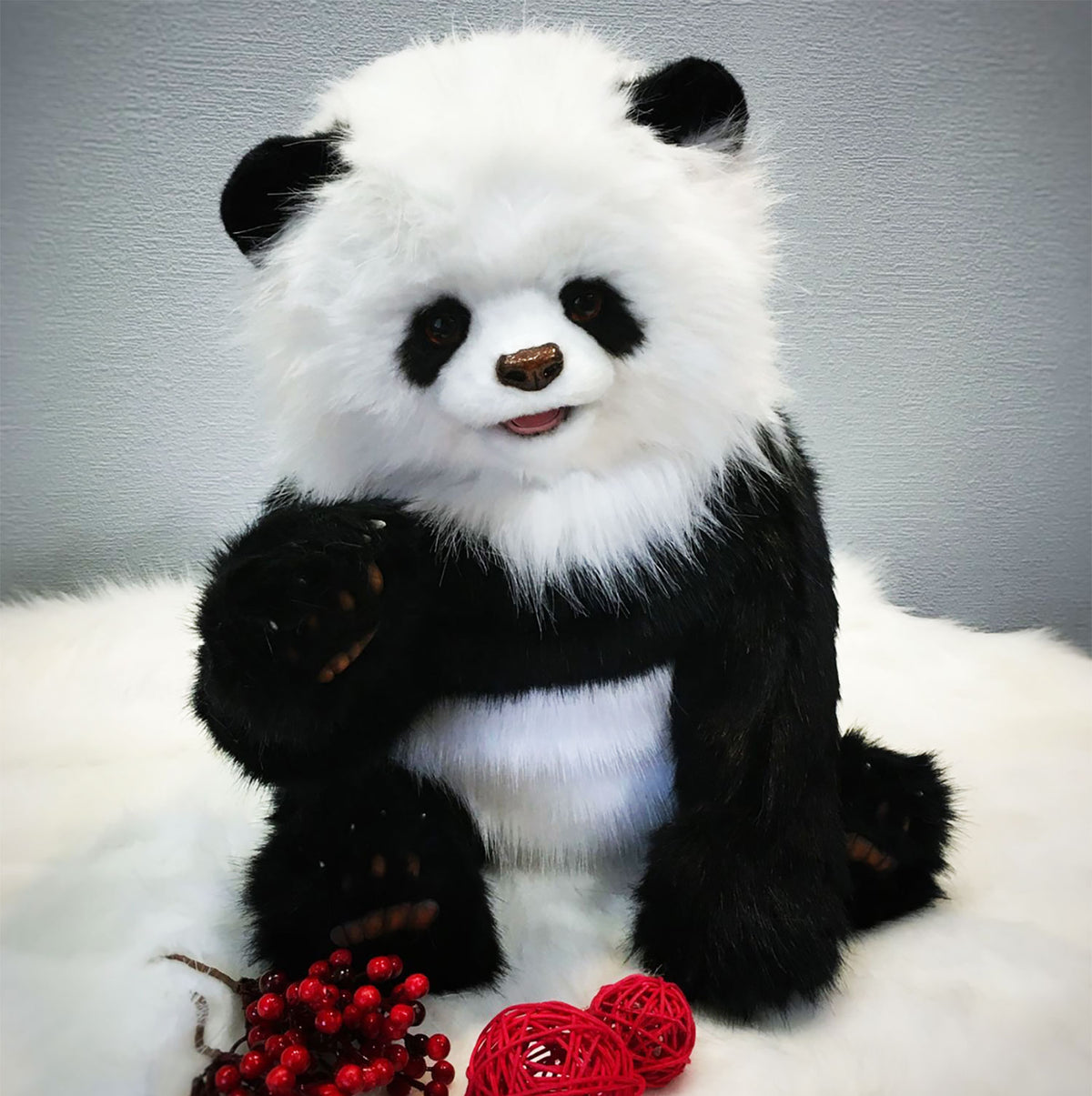 PLUSH Panda, Panda Bear Stuffed Animal - Medium Panda Realistic Art Doll